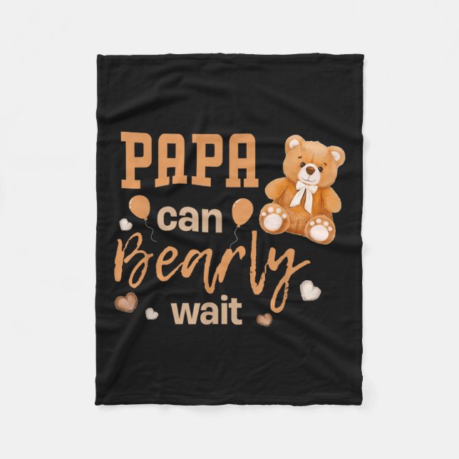 Papa kann männliche neutrale Baby-Dusche abwarten Fleecedecke (Vorderseite)