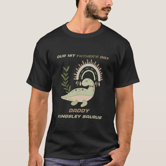 Papa Kingsley Saurus Dinosau T-Shirt (Vorderseite)