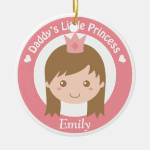 Papa kleine Prinzessin, süße Prinzessin mit Tiara Keramik Ornament
