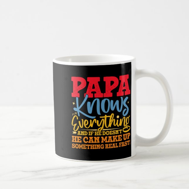 Papa Know Everything Fathers Day Cool Father Funny Kaffeetasse (Rechts)