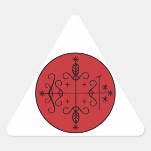 Papa Legba Veve Dreieckiger Aufkleber