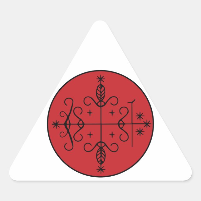 Papa Legba Veve Dreieckiger Aufkleber (Vorderseite)