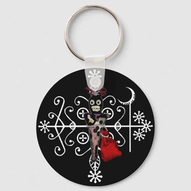 Papa Legba Voodoo Doll Veve Schlüsselanhänger (Vorderseite)