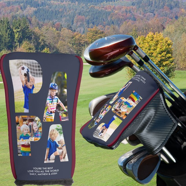 PAPA Letter Cutout Foto Collage Putter Kopf Abdeck Golf Headcover (Von Creator hochgeladen)