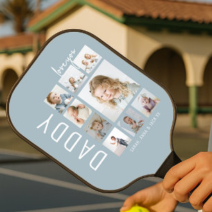 Papa Liebe dich Fotocollage Pickleball Schläger