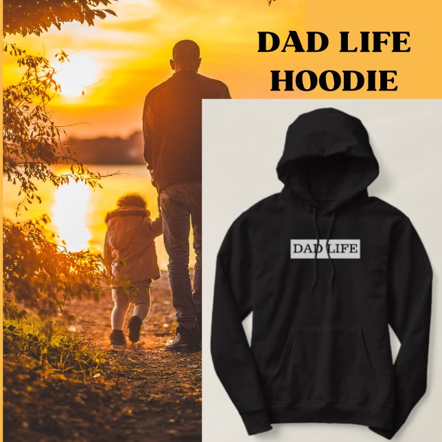 Papa Life Sweat - shirts à capuche noirs et blancs (Dad Life Hoodie)