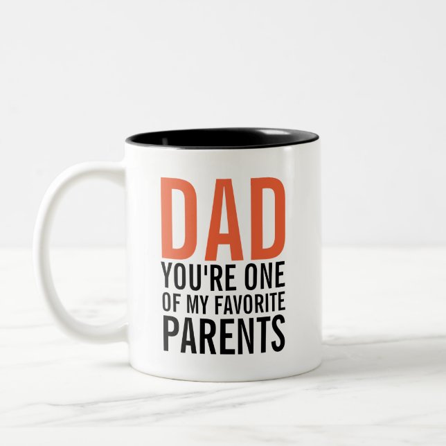 Papa Ma Fête des pères Parente Favorite Mug Café (Gauche)