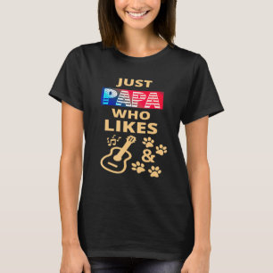 Papa mag Gitarren und Hunde Gitarrist Vater Dog T-Shirt