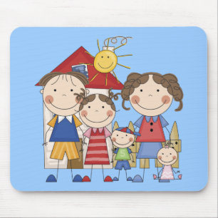 Papa, Mama, große Schwester, mittlerer Bruder, Bab Mousepad