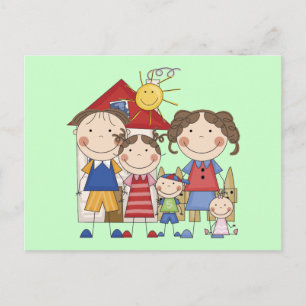 Papa, Mama, große Schwester, mittlerer Bruder, Bab Postkarte