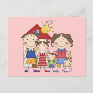 Papa, Mama, große Schwester, mittlerer Bruder, Bab Postkarte