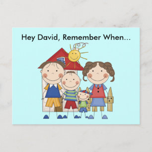 Papa, Mama, großer Bruder, kleiner Bruder Familie Postkarte