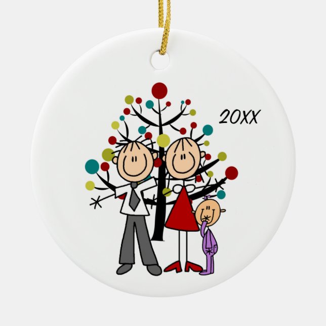 Papa, Maman, Ornement de Noël de la petite fille (Devant)