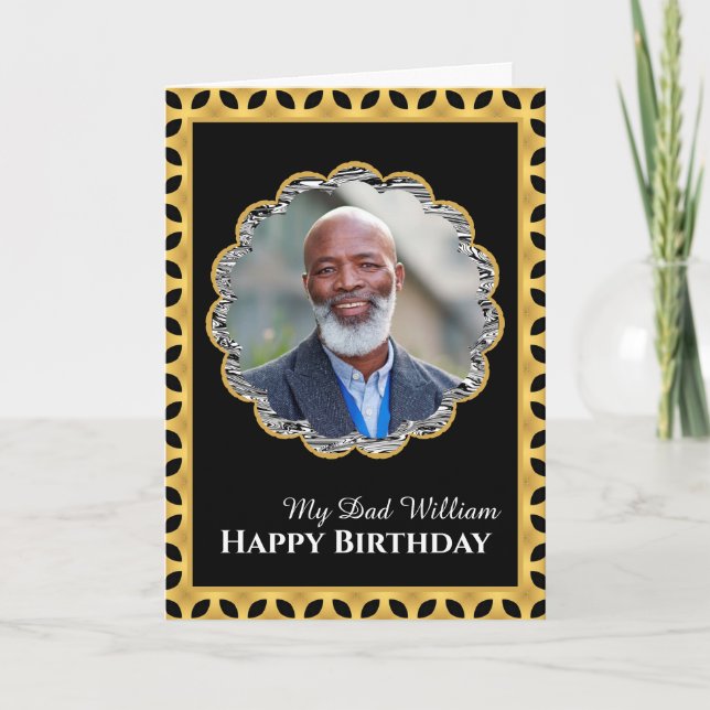 Papa Maman Papy Photo Carte Anniversaire Personnal (Devant)