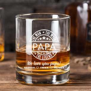 Papa Man Myth Legend Vatertag Whiskyglas