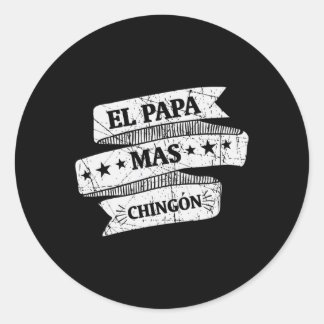 Papa Mas Chingon Funny Spanish Vathers Day Gift Runder Aufkleber