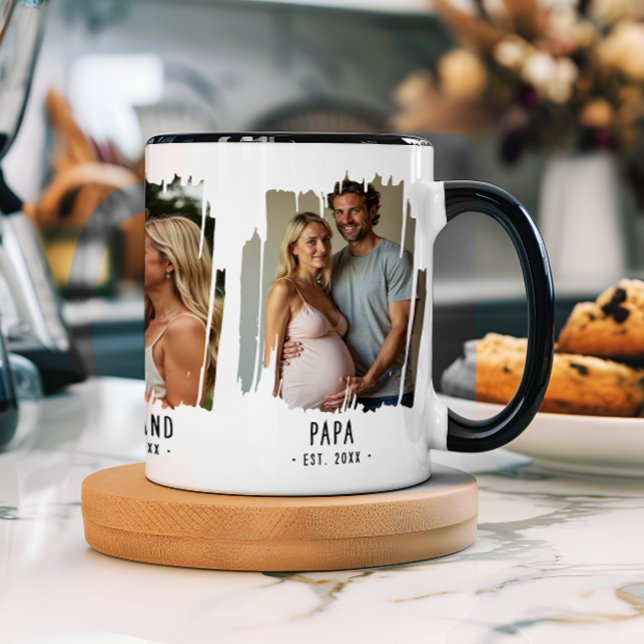 PAPA Meilensteine Fotos & Jahre Geschenkideen Tasse (Von Creator hochgeladen)