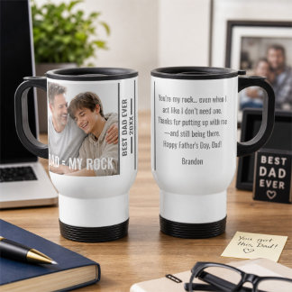 Papa, mein Fels - individuelles Vatertagsgeschenk  Reisebecher