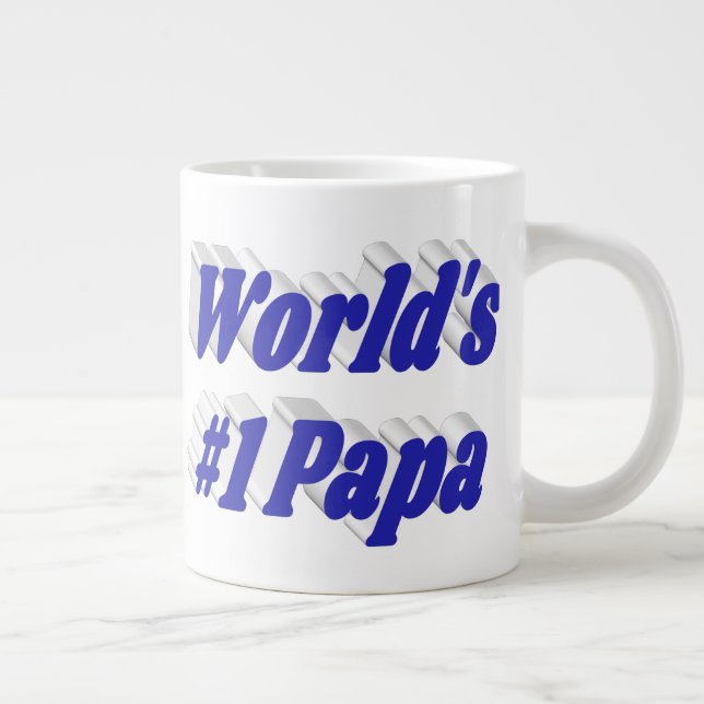 Papa mit blauem Halbtext Jumbo-Tasse (Rechts)