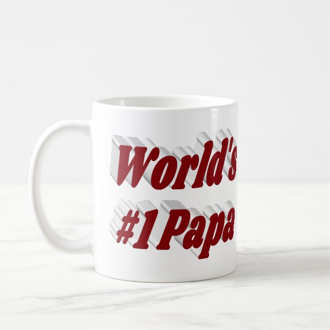 Papa mit bordeauxfarbenem Halbtext Kaffeetasse (Links)