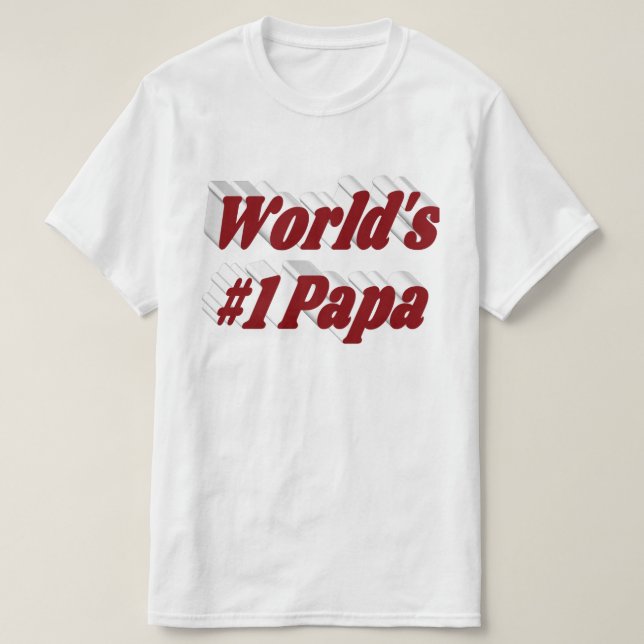 Papa mit bordeauxfarbenem Text T-Shirt (Design vorne)