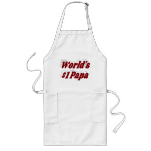 Papa mit bordeauxfarbener Schürze