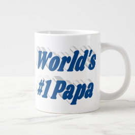 Papa mit Meerblau Halbtext Riesenkaffee Tasse