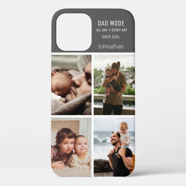 Papa Mode Photo Collage 4 Photos iPhone / coque ip (Verso)