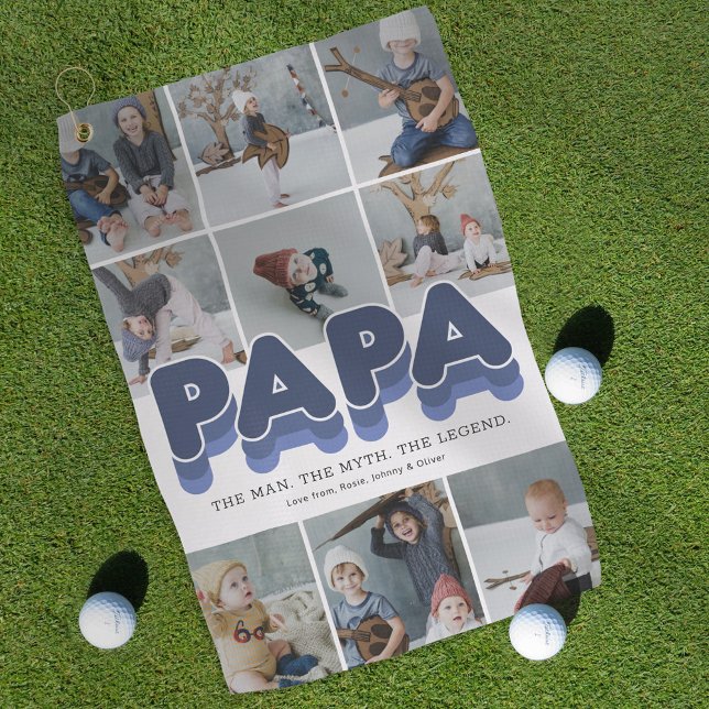 Papa Modern Foto Collage Golf Handtuch (Von Creator hochgeladen)
