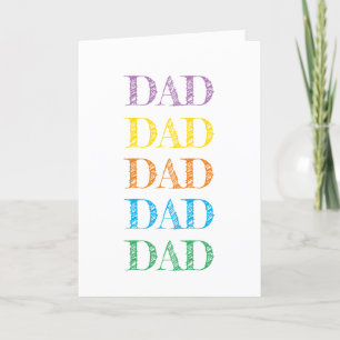 PAPA Moderne Typografie Regenbogenfarben DU BIST D Feiertagskarte
