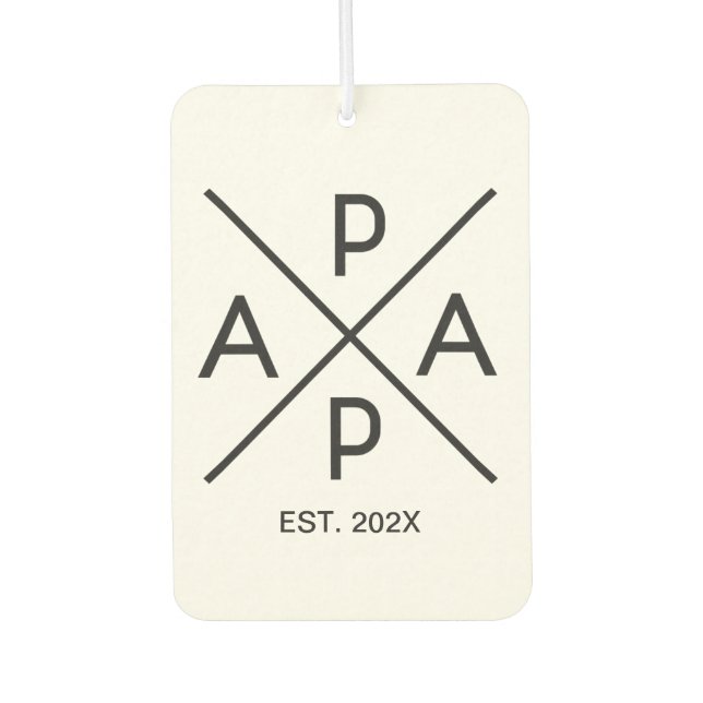 PAPA Monogramm-Design Autolufterfrischer (Vorderseite)
