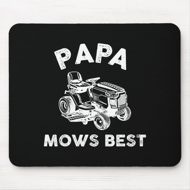 Papa Mows Funny Lawn Mower Father's Day Grandpa  Mousepad (Vorne)