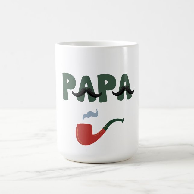 Papa mustache father day white  kaffeetasse (Mittel)