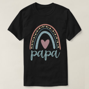 Papa Niedlicher Vater Familie Matching Regenbogen T-Shirt