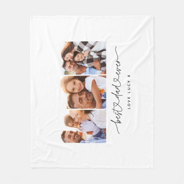 Papa niedliches, modernes Drehbuch-MultiFoto-Gesch Fleecedecke (Vorderseite)