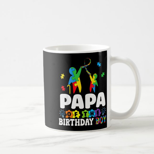 Papa Of The Birthday Boy Autism Awareness Support  Kaffeetasse (Rechts)
