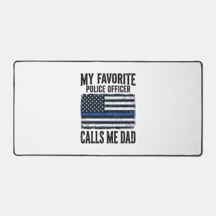 Papa officier de police ligne bleue mince vecteur