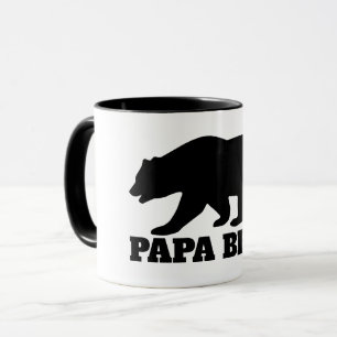 Papa ours silhouette tasse à café avec poignée 