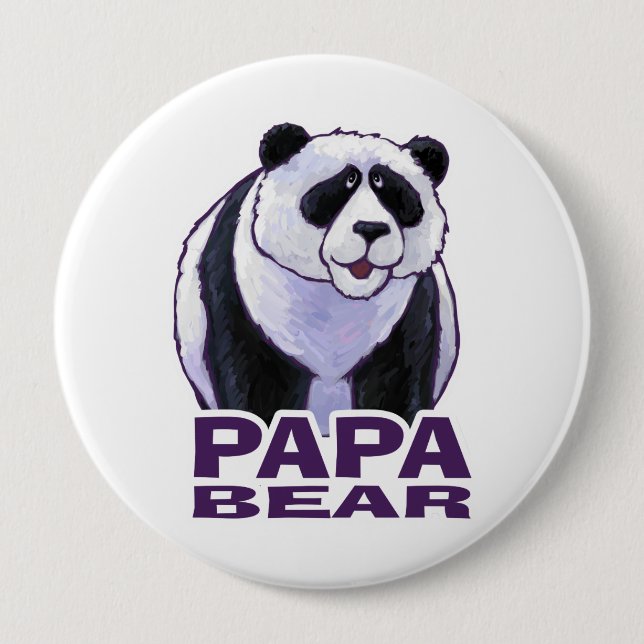 Papa Panda Bear Button (Vorderseite)