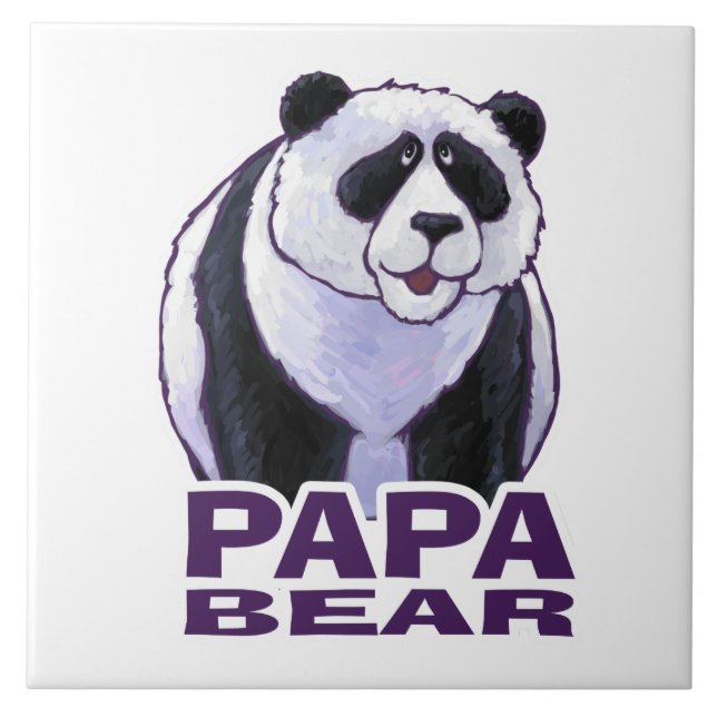 Papa Panda Bear Fliese (Vorderseite)