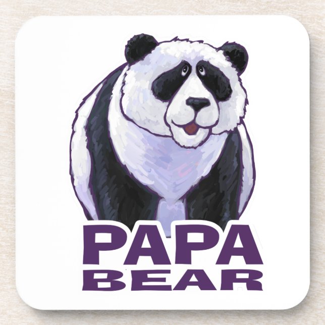 Papa Panda Bear Untersetzer (Vorderseite)