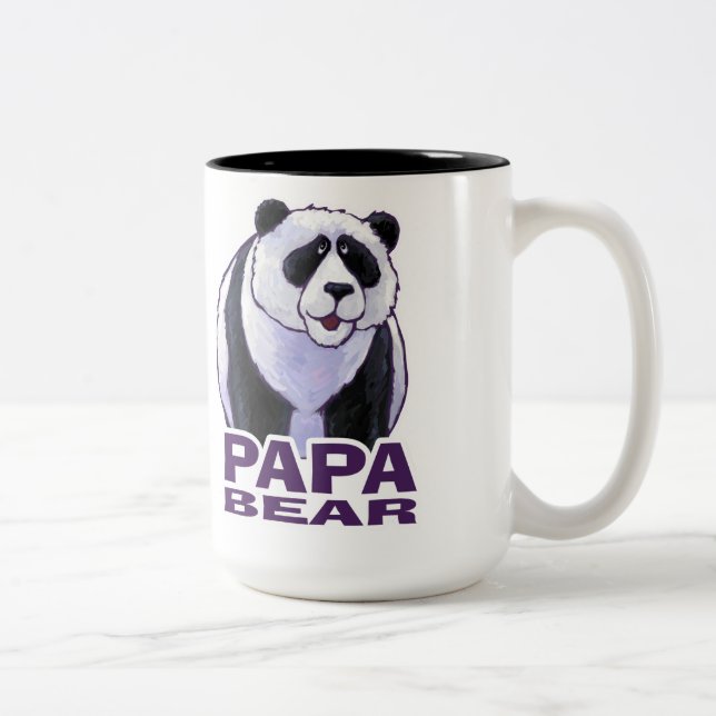 Papa Panda Bear Zweifarbige Tasse (Rechts)