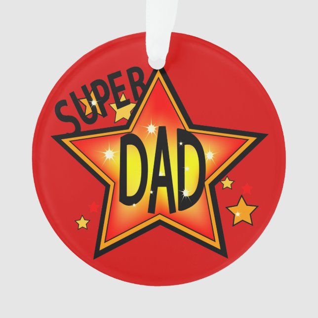 Papa Père Super étoile Ornement de Noël 2 (devant)