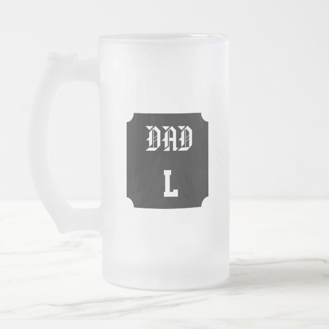 Papa Personalisierbares Monogramm Mattglas Bierglas (Links)