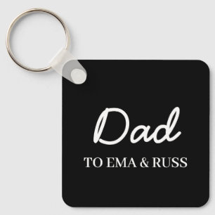 Papa Personalisiertes schwarzes Schlüsselanhänge Schlüsselanhänger