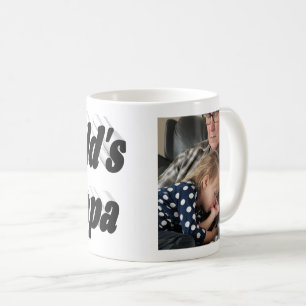 Papa photo avec tasse de café en texte noir