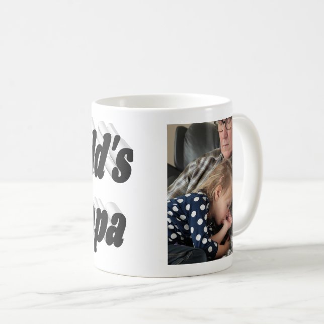Papa photo avec tasse de café en texte noir (Devant droit)