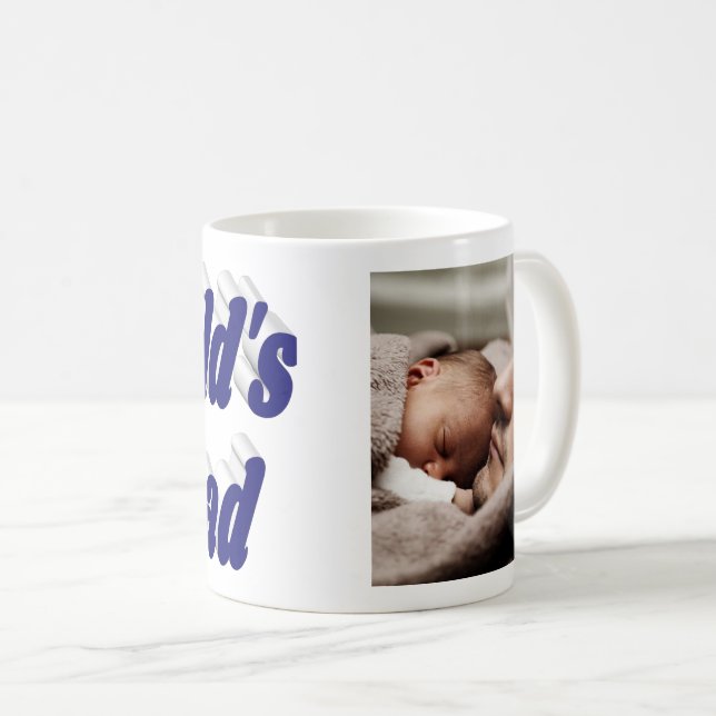 Papa photo bleu foncé texte tasse de café (Devant droit)