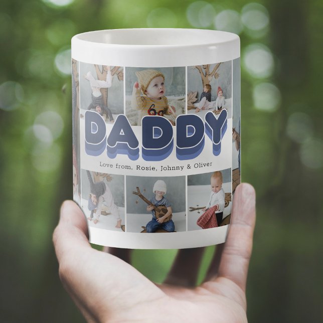 Papa Photo Collage Café Mug (Créateur téléchargé)