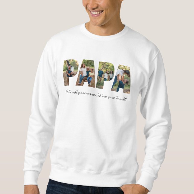 Papa Photo Collage Sweatshirt pour Fête des pères (Devant)
